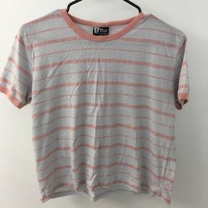 Dusty pink and grey stripped t shirt